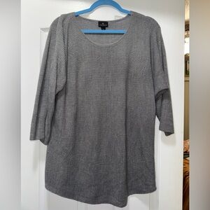 Worthington Charcoal Knit 3/4 Sleeve Sweater with Zippers